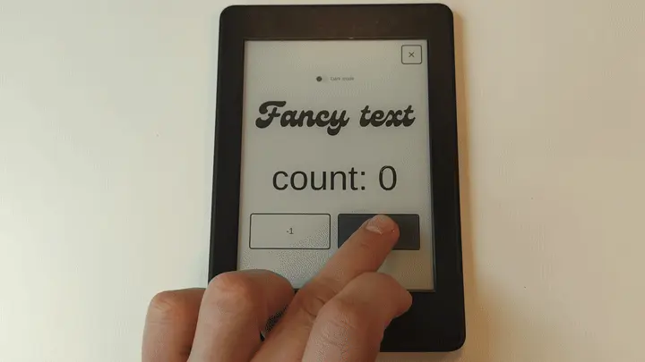 Kindle paperwhite running a Slint app
