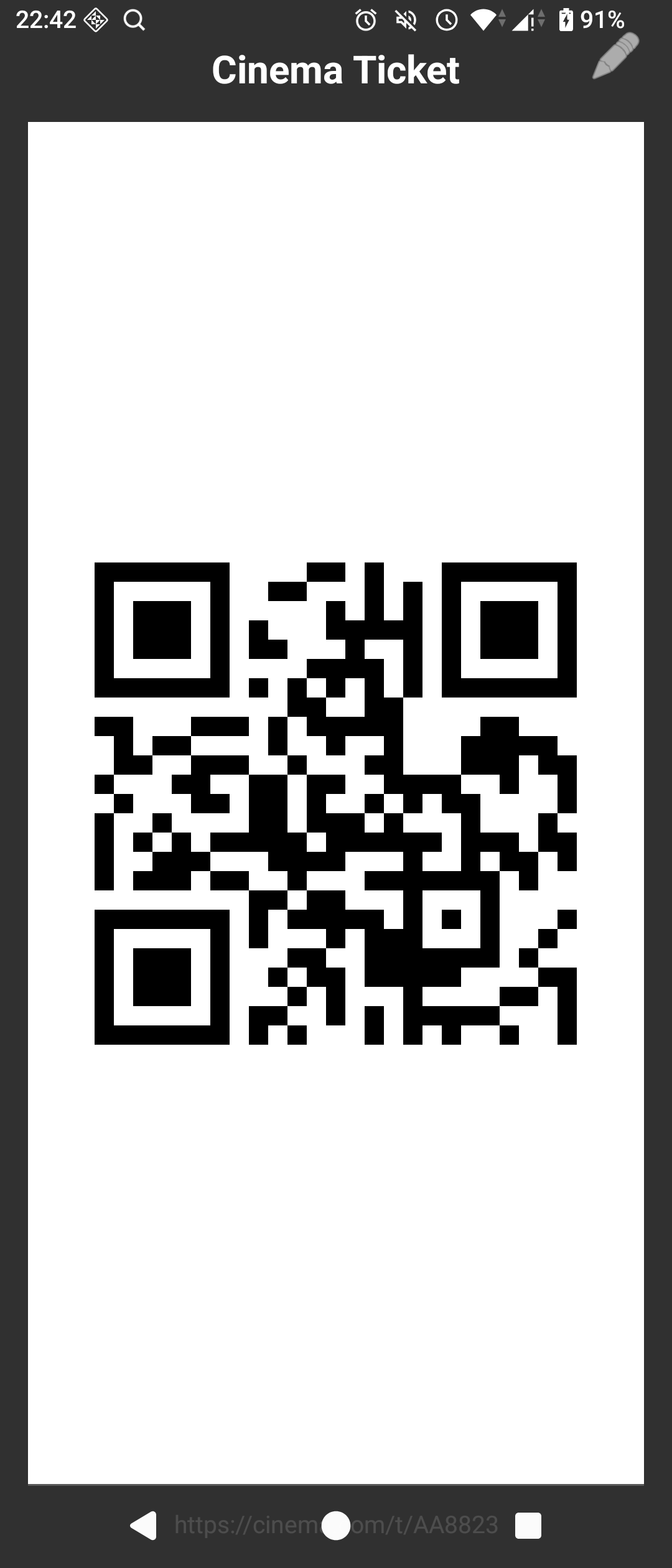 A QR code shown fullscreen